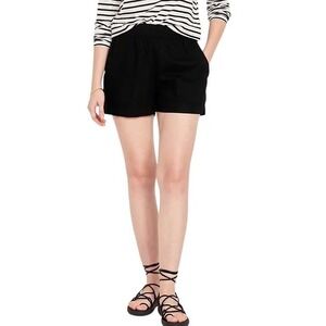 Old Navy Womens High-Rise Linen-Blend Shorts Black Size L 3.5 Inseam NWT